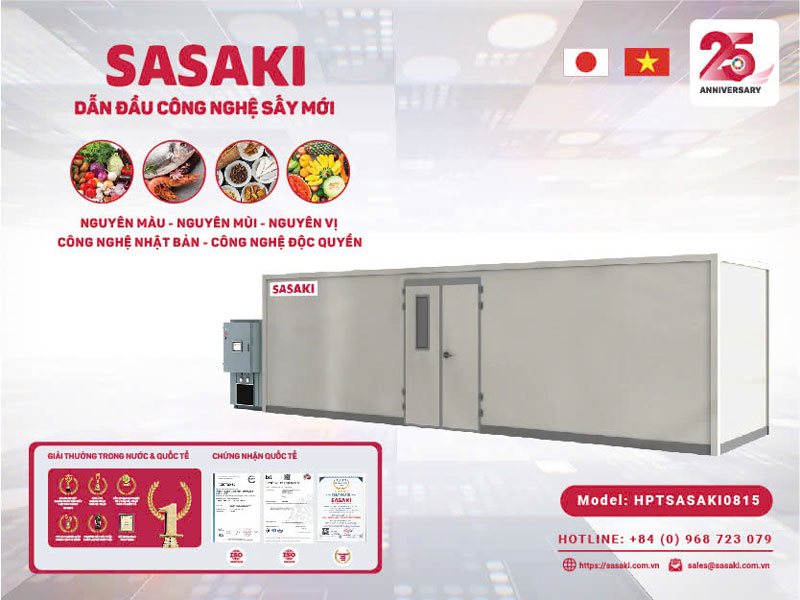 Máy sấy lạnh HPTSASAKI0825 – 3000kg/lượt sấy