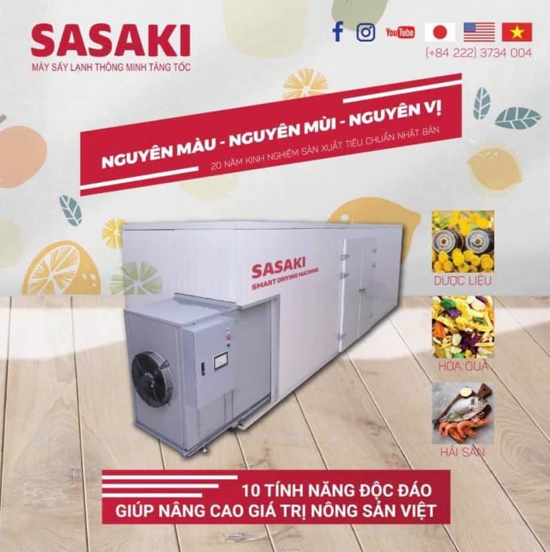 Máy sấy lạnh SASAKI - Phương pháp sấy hải sản