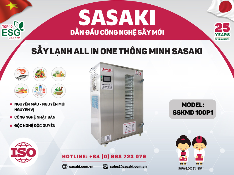 Máy sấy lạnh công suất 100kg/ mẻ phù hợp với hộ gia đình