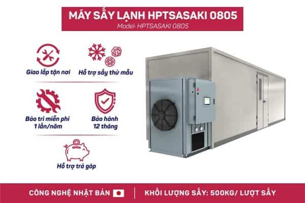 máy sấy lạnh rau củ công nghiệp HPTSASAKI0805
