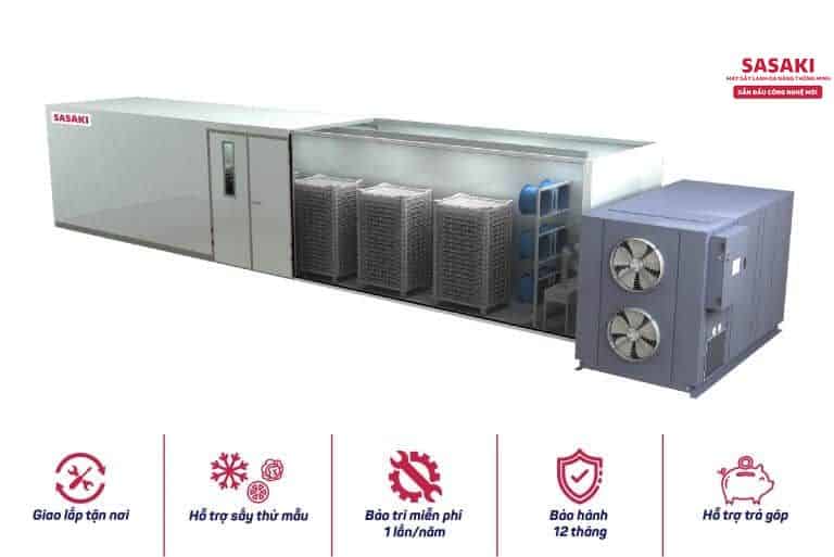 Máy sấy lạnh SASAKI0825 với công suất cực lớn đáp ứng sản lượng lớn