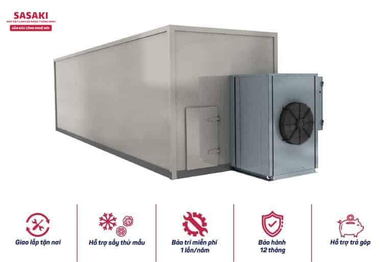 Máy Sấy Lạnh HPTSASAKI0805 với khối lượng lên đến 500kg/lượt sấy