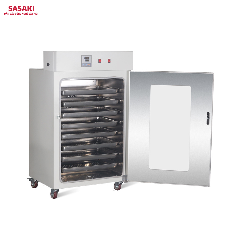 Máy sấy công nghệ sấy nhiệt gió là máy sử dụng tuần hoàn khí nóng để làm khô nguyên liệu