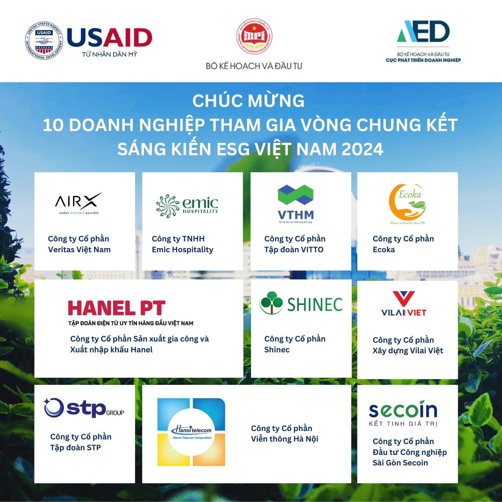 HANEL LỌT TOP 10 SÁNG KIẾN ESG VIỆT NAM 2024