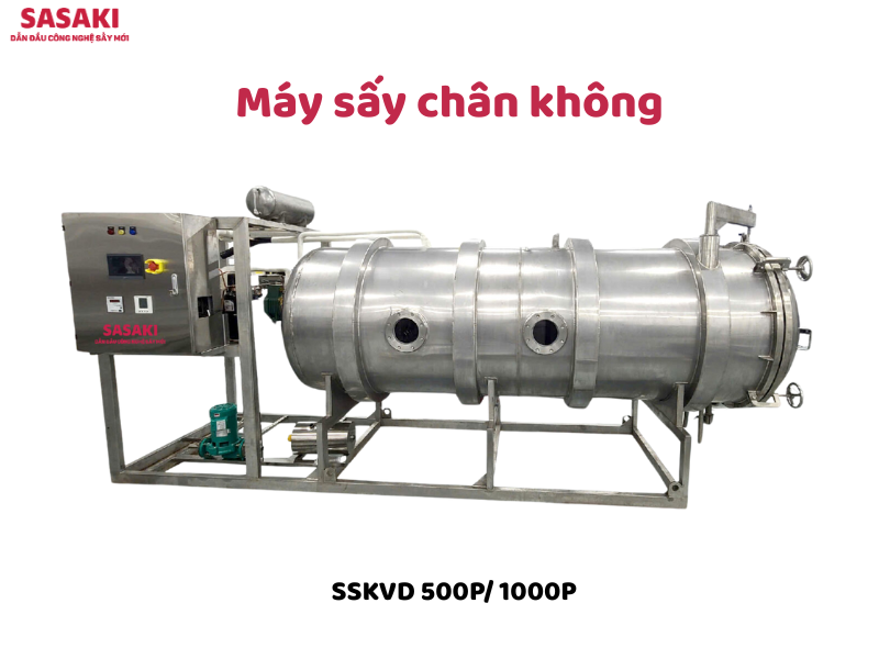 Dòng máy sấy chân không SASAKI dựa theo công suất sấy 500kg và 1000kg/ mẻ