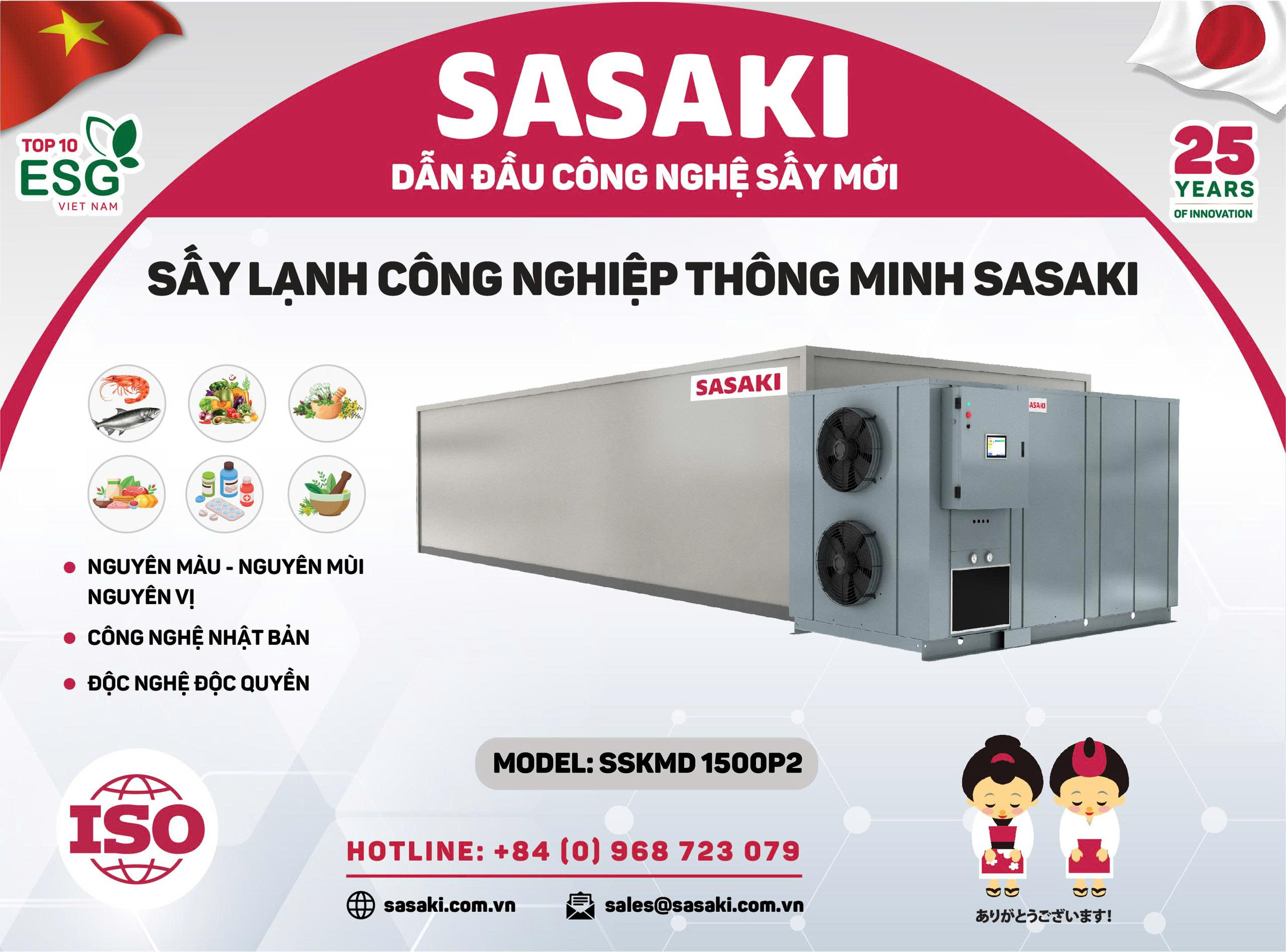Máy sấy lạnh công nghiệp SASAKI SSKMD1500P2