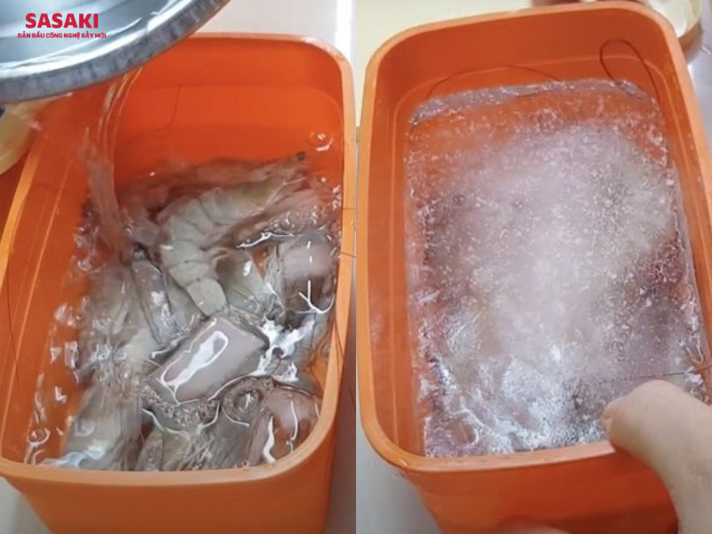 Bảo quản tôm cấp đông bằng nước là cách phổ biến được nhiều người áp dụng