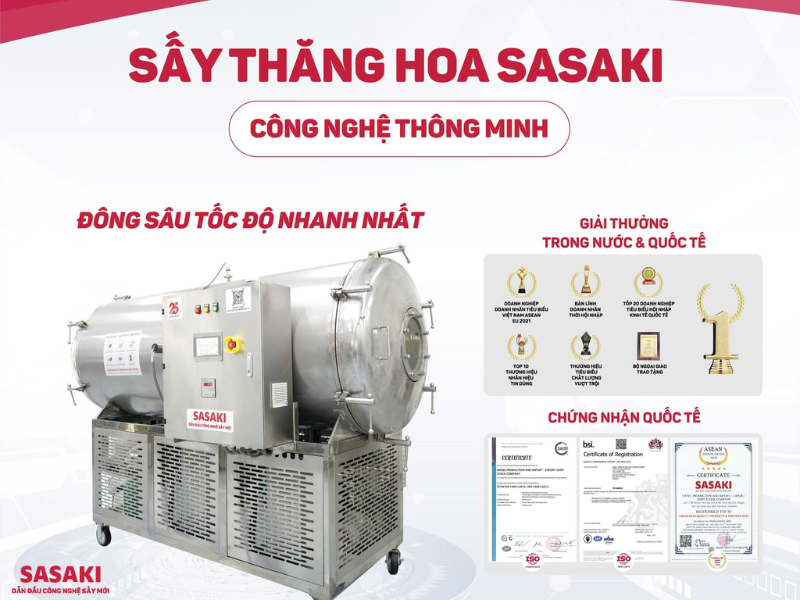 SASAKI - Thương hiệu máy sấy thăng hoa tiêu chuẩn Nhật Bản đảm bảo khả năng cấp đông sâu