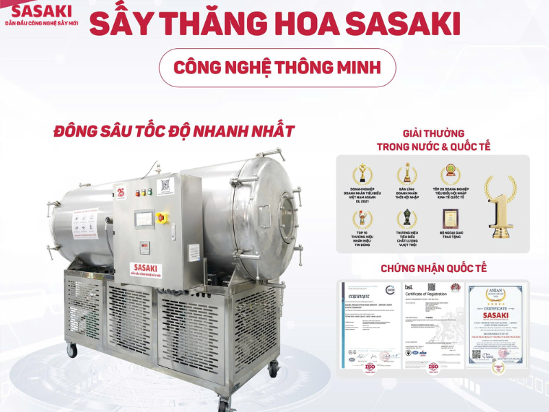 Máy sấy thăng hoa Thái Bình 50kg, 100kg cho doanh nghiệp sản xuất