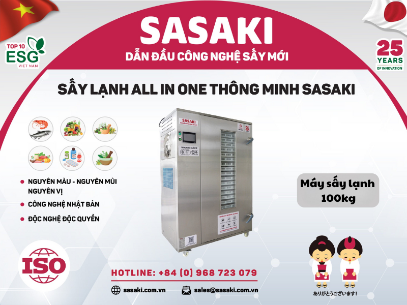 Máy sấy lạnh 100kg công suất tối ưu cho kinh doanh quy mô vừa