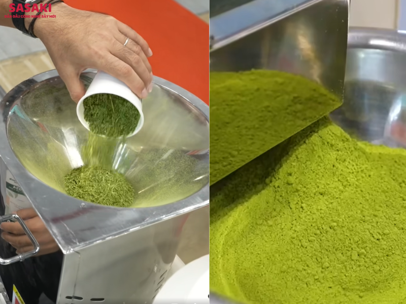 Lá chè xanh sau khi sấy thăng hoa có thể dùng để nghiền bột matcha