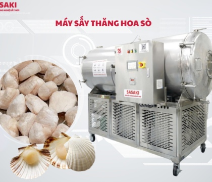 Máy sấy thăng hoa sò, sấy nhanh, không co rút, không biến màu