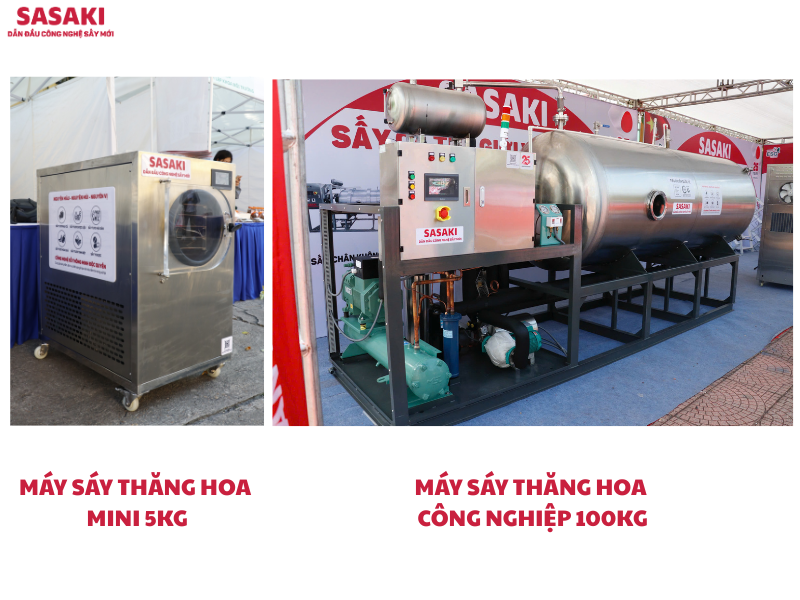 SASAKI cung cấp đa dạng các dòng máy sấy thăng hoa với công suất từ 5kg-100kg/ mẻ