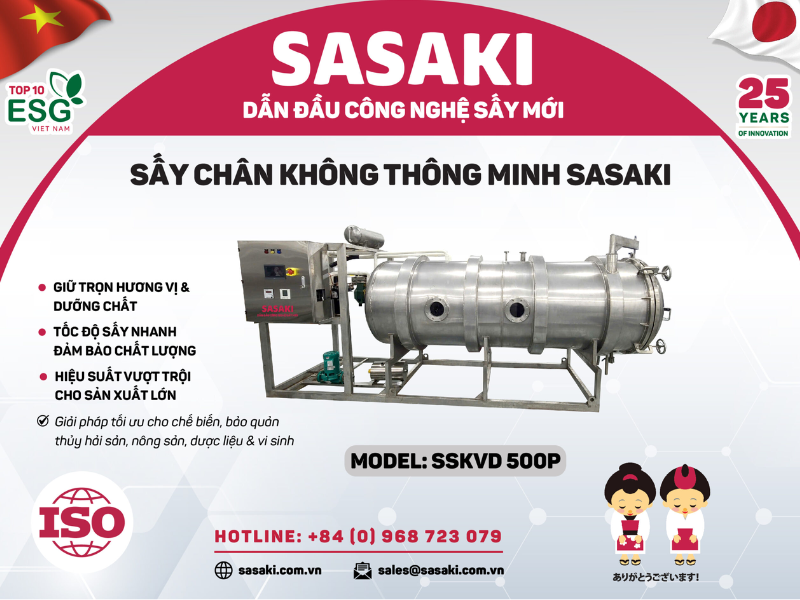 Máy sấy chân không 500kg phù hợp cho các doanh nghiệp cung ứng hàng siêu thị, chuỗi cửa hàng đặc sản toàn quốc