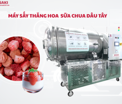 Máy sấy thăng hoa sữa chua dâu tây snack cao cấp bổ dưỡng