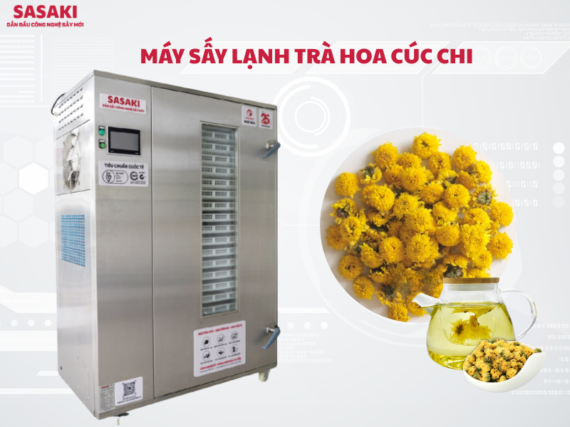 Máy sấy lạnh trà hoa cúc chi công nghệ sấy chuẩn trà thảo mộc
