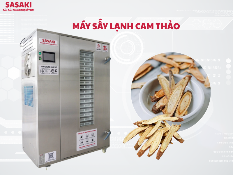 Máy sấy lạnh cam thảo giữ trọn dược tính, hương thơm đặc trưng