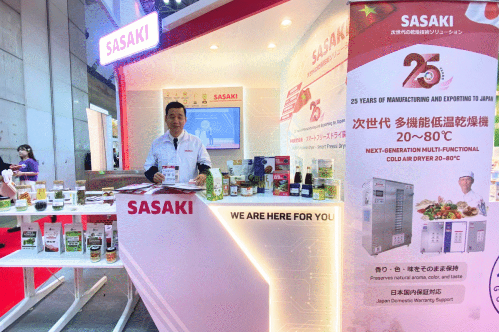 Toàn cảnh gian hàng SASAKI tại Triển lãm Quốc tế Thực phẩm & Đồ uống FOODEX Japan 2026
