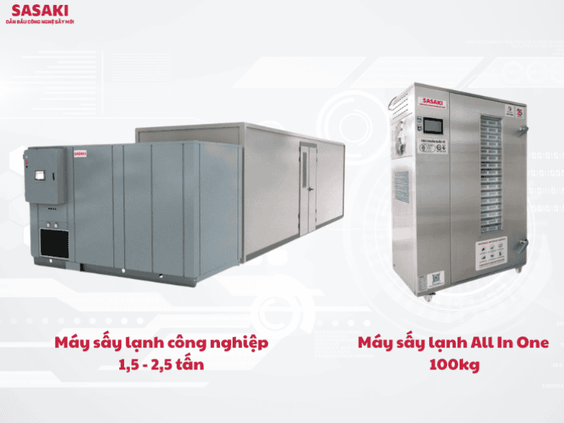 SASAKI cung cấp các dòng máy sấy lạnh từ 100kg đến 2,5 tấn/ mẻ