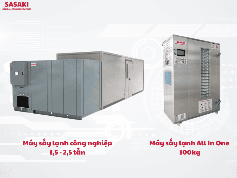 Các dòng máy sấy lạnh 100kg đến 2,5 tấn tại SASAKI