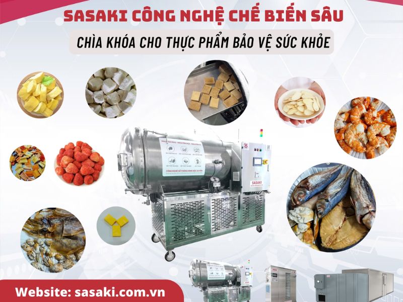 Máy sấy thăng hoa SASAKI có thể sấy được đa dạng các loại thực phẩm, dược liệu