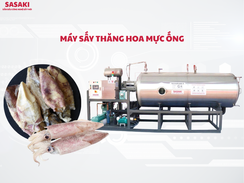 Máy sấy thăng hoa mực ống giữ nguyên hương vị, tăng giá trị xuất khẩu