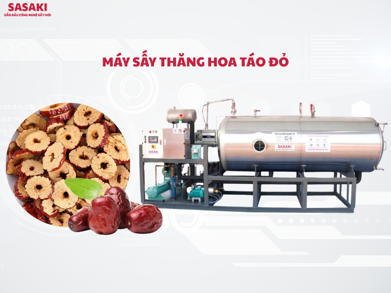 Máy sấy thăng hoa táo đỏ bảo toàn dưỡng chất tối đa