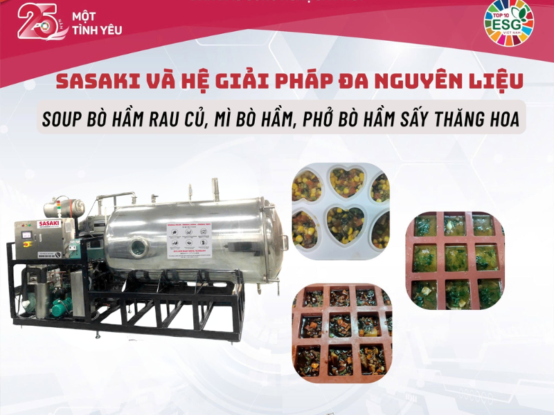 Dòng máy sấy thăng hoa viên súp 50kg phù hợp cho doanh nghiệp sản xuất quy mô vừa