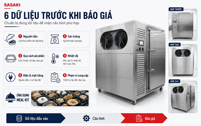 các yếu tố xác định báo giá máy cấp đông