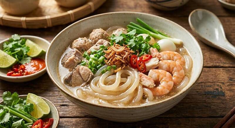 Bánh canh cấp đông -65°C sau rã đông
