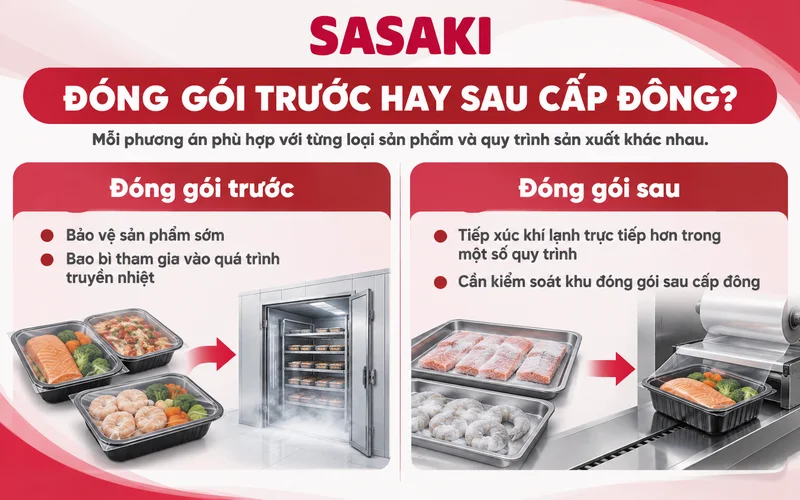 Đóng gói trước hay sau cấp đông