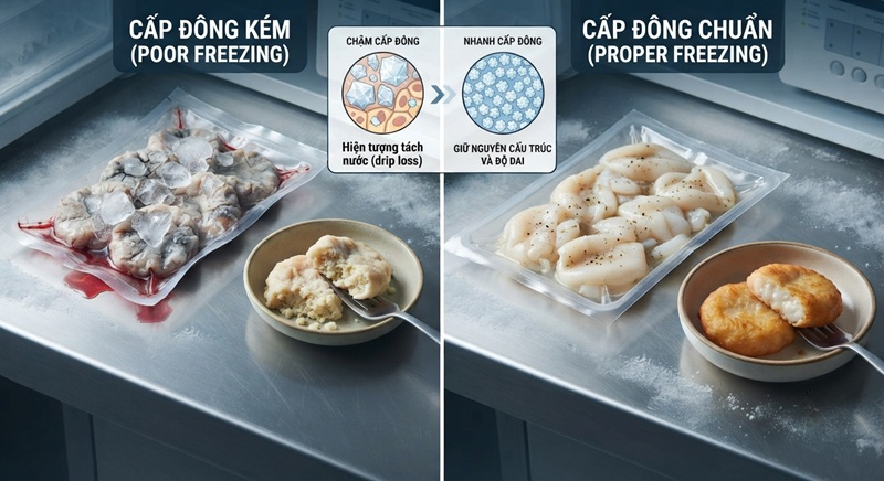 Hạn chế đối với chả mực đông lạnh