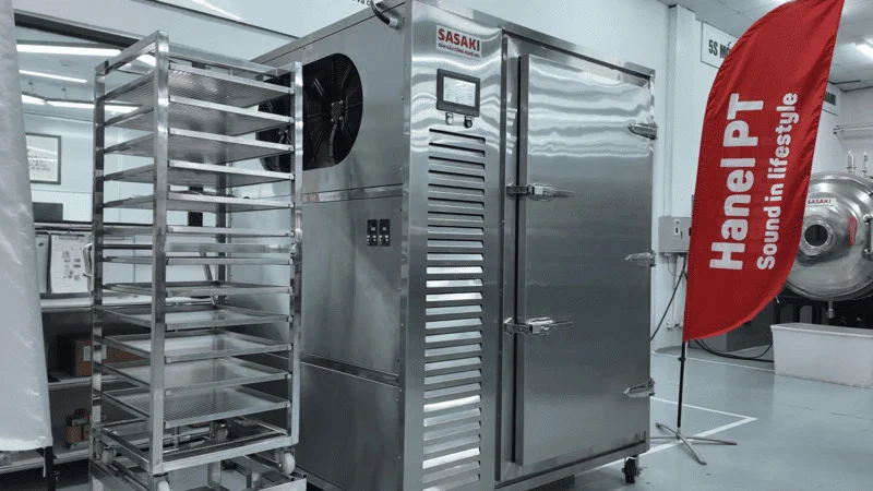 Máy cấp đông sâu SSKFB50P ở -65°C và khay nhôm AL5052