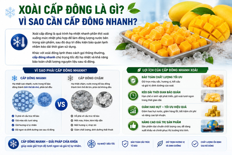 Tìm hiểu xoài cấp đông