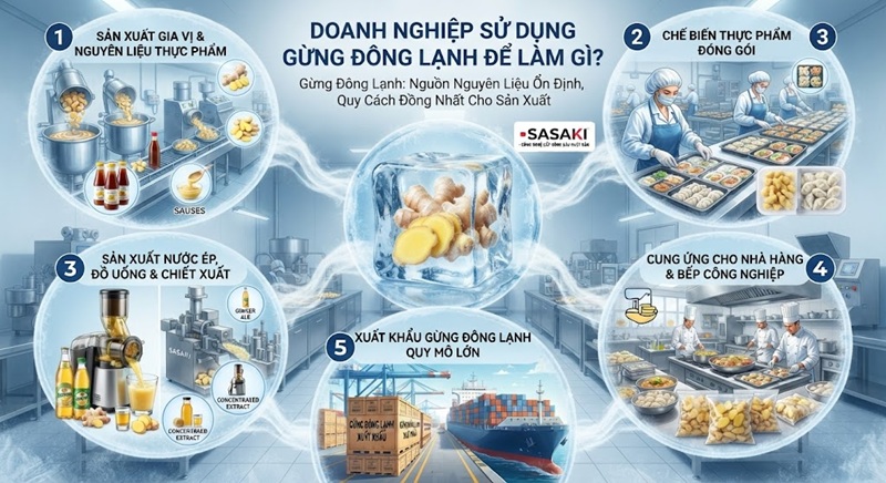 Ứng dụng gừng đông lạnh