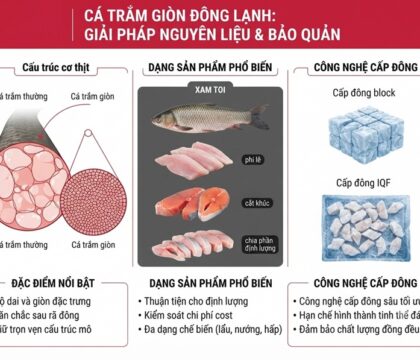 Cá trắm giòn đông lạnh: Giữ độ giòn sau rã đông cho nhà máy và F&B