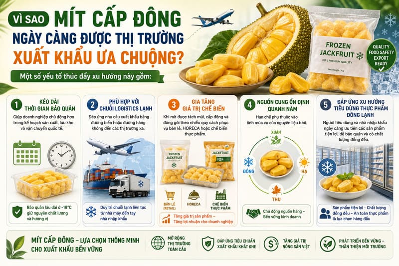 Mít tách múi cấp đông phục vụ thị trường xuất khẩu