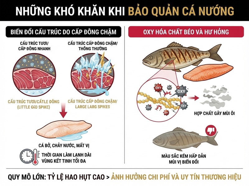 Những khó khăn khi bảo quản cá nướng