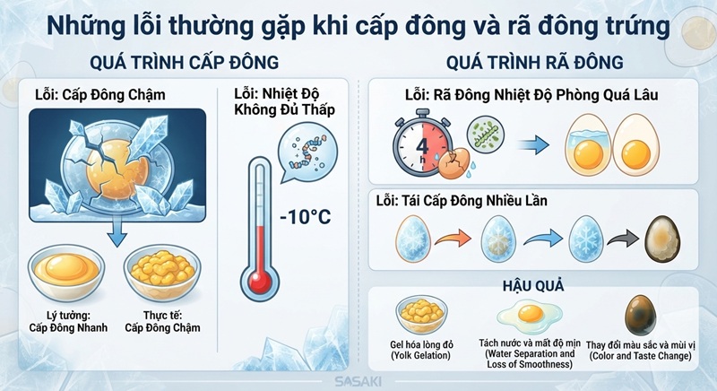 Những trường hợp cấp đông và rã đông trứng thường gặp