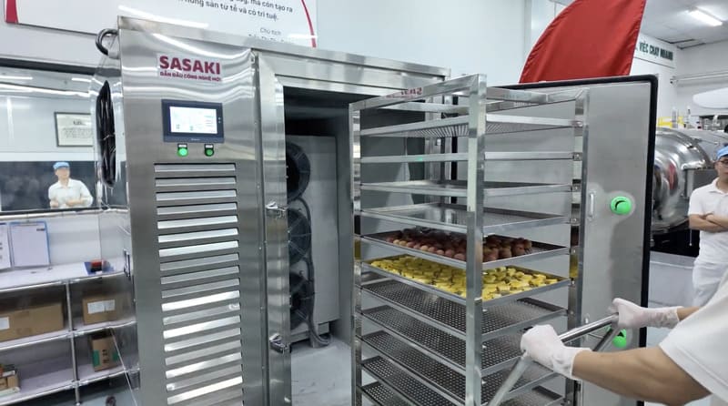 Quy trình cấp đông sâu mít tách múi bằng máy SASAKI