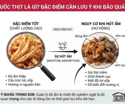Cách bảo quản ruốc thịt ổn định chất lượng cho chuỗi cung ứng B2B