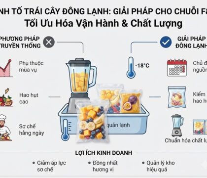 Sinh tố trái cây đông lạnh: Bảo quản và cấp đông sâu cho chuỗi F&B
