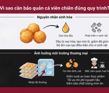Cách bảo quản cá viên chiên cho chuỗi F&B và bếp công nghiệp